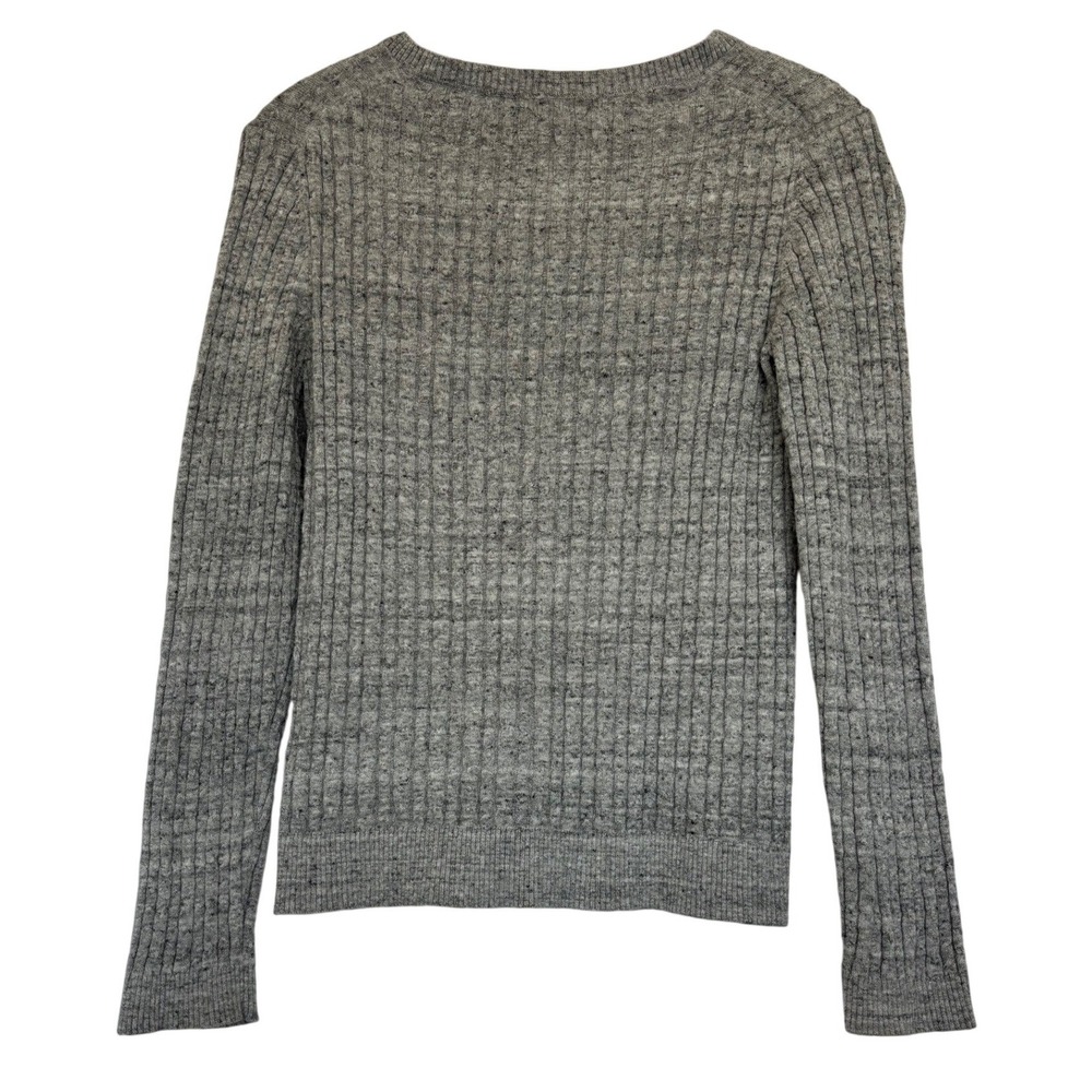 Tommy Hilfiger Womens Grey Cable Knit V-Neck Cotton Sweater Size M Y2K Preppy - Picture 2 of 8